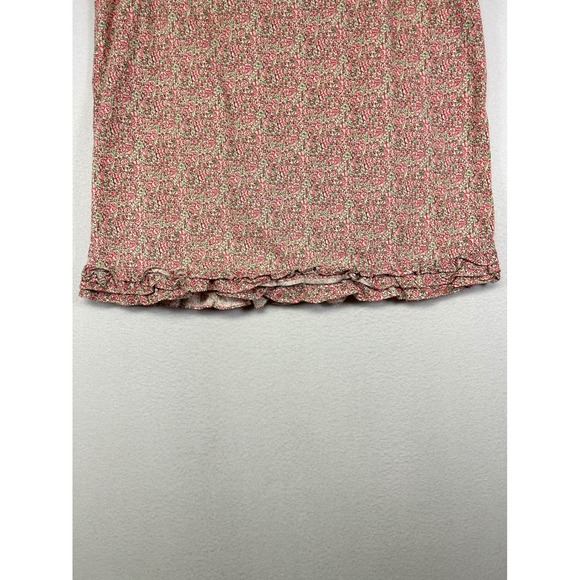 Cottagecore American Eagle Womens 14 Pink Ditsy Floral Ruffle Hem Mini Skirt - Picture 5 of 9